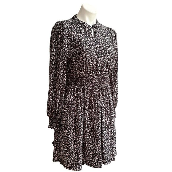 Boden Smocked Jersey Shirt Dress, Floral Pattern Women's Size 10R - Picture 4 of 11